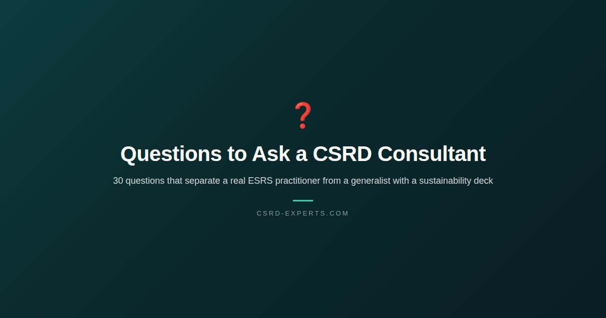 30 Questions to Ask a CSRD Consultant Before You Hire Them